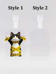 Étiquette de bagage en acrylique carré transparent avec motif de chat, porte-carte d'identité de voyage imperméable convenant aux voyages, aux affaires, à la plage, aux sacs à dos, aux sacs à main et aux sacs d'école. Convient pour la fête des mères, la Saint-Valentin, Noël, les anniversaires, les vacances, la fête des pères, la remise des diplômes, les voyages essentiels, les fournitures scolaires. Étiquette de bagage, étiquette de nom pour valise, accessoires de voyage portables pour les vacances et l'été - Multicolore - Voir 8