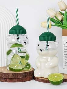 1 bình nước hình gấu dễ thương, dung tích khoảng 500ml/23oz, có thể đựng cà phê, nước ngọt, nước cam, cola, v.v., thời trang và tiện dụng, phù hợp cho nhiều dịp, là một lựa chọn quà tặng tuyệt vời. - Nhiều màu - Xem 8