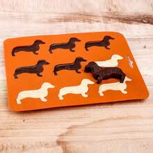 1个柯基犬造型硅胶冰格，3D小狗巧克力模具，软糖烘焙模具，冰淇淋模具，饼干糖霜蛋糕模具，各种趣味烘焙工具 - 彩色 - 查看 1