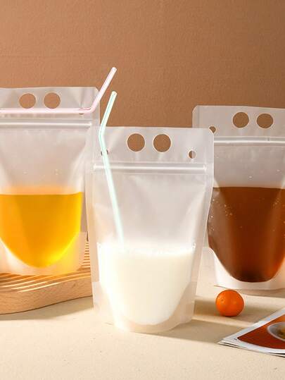 3/5 Túi đựng nước ép tái sử dụng kèm ống hút, túi đựng đồ uống chống rò rỉ, túi đựng nước ép có khóa kéo đôi, túi đựng đồ uống bằng nhựa trong suốt có ống hút, tiện lợi, có thể dễ dàng đựng nhiều loại đồ uống khác nhau như trà, cà phê, nước ép, nước giải khát, cocktail, rượu vang, v.v. Cũng thích hợp để đựng thực phẩm bao gồm đậu, đồ ăn nhẹ, kẹo, bánh quy, hoa khô, các loại hạt, v.v. Thích hợp cho nhiều dịp như tiệc tùng, cắm trại, tiệc nướng hoặc dã ngoại.