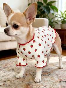 1pc Pet Dog/Cat Clothes, Bow Print Pink Bow Decor Sweater, Breathable Comfortable Anti-Shedding Casual Outfit For Teddy, Poodle, Chihuahua, Spring & Autumn - Multicolor - View 17