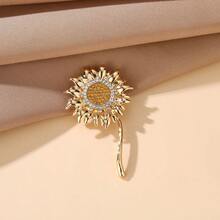 1pc Luxury Sunflower Brooch, Chic Lapel Pin, Sunflower Badge Accessory - Multicolor - View 4