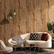 Giấy dán tường PVC vân gỗ giả dày, kích thước 45cm x 100cm/300cm/500cm mỗi cuộn, độ che phủ cao, chống thấm nước, chống ẩm, chống mài mòn, chống phai màu, thích hợp cho phòng khách, phòng ngủ, tiền sảnh, ban công, tường thô. - Vân gỗ màu nâu - Xem 4