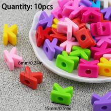 10 hạt acrylic có lỗ ở giữa, hạt chữ cái, dùng để làm trang sức DIY, đồ dùng xâu hạt và thủ công. - tự làm lấy - Xem 21