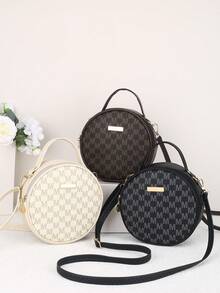 Mẫu mới năm 2026, túi xách đeo vai tròn in chữ M dễ thương, tối giản, đa năng dành cho nữ. - Nhiều màu - Xem 1