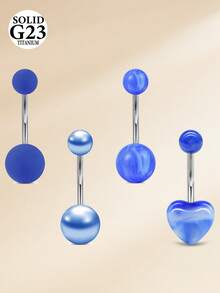 CIZME 4 chiếc khuyên rốn 14G bằng hợp kim titan, khuyên rốn cho nữ, khuyên rốn G23 6mm 8mm 10mm 12mm, trang sức xỏ rốn. - Một phong cách - Xem 17