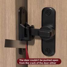 Heavy Duty Anti-Theft Door Handle With 90°/180° Adjustable Sliding Bolt - Durable Metal Anti-Pry Lock, Manual Control And Spray Painting Suitable For Bathroom And Home Security, Modern Door Lock, Sturdy Structure - Multicolor - View 8