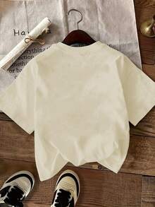 French Breakfast, Croissant Women's Casual-Shirt, Apricot Color, Fashionable, Comfortable, Breathable And Casual, A And Versatile Classic Short-Sleeved Round-Neck Casual Top Spring And Summer - 杏色 - 查看 2