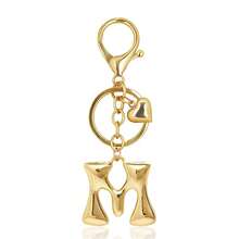 Gold Heart Bubble Initial Bag Charms For Handbags – Cute Initial Letter Keychain For Women, Purse Charms Gift - Gold - View 10