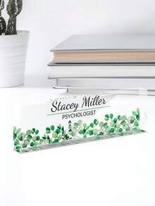 Custom Acrylic Name Plate Personalized Floral Desk Nameplate Custom Text Office Desk Sign For Women Boss Coworker Gift. Personalized Acrylic Desk Nameplate Custom Text Floral Office Name Sign For Home Office Business Teacher Boss Gifts. - Multicolor - View 21