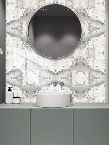 1Set 10pcs Mexican Tiles Stickers Peel And Stick, Waterproof Self-Adhesive Wall Decals, Vintage Boho Floral Geometric Tile Stickers For Bathroom Shower, Kitchen Backsplash, Laundry Room, Staircase Riser, Renters Friendly Removable Wall Decor, Moroccan Style Tile Stickers For Bathroom Vanity - Marble Vein - View 1