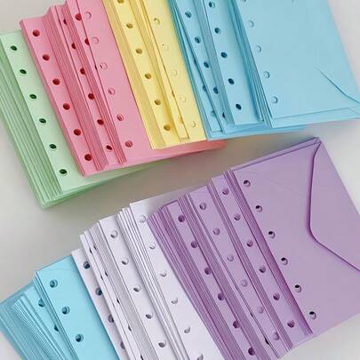 30 Pcs A7 6-Hole Loose-Leaf Budget Envelopes - Durable Zipperless Paper Pouches, Binder Inserts For Cash, Documents, And Small Items