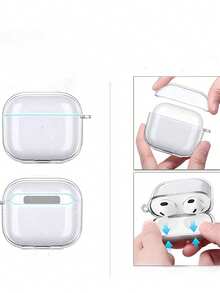 亮片钻石透明闪光蓝牙耳机保护套，全包式设计，兼容苹果第四代/第三代Pro/第二代Pro，时尚百搭 - 彩色 - 查看 6