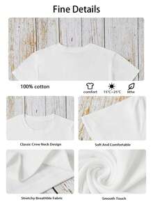 女士简约100%纯棉火红辣椒图案圆领短袖休闲春夏女式上衣，时尚百搭的白色优雅T恤，适合派对、度假、日常穿着。 - 白色 - 查看 7