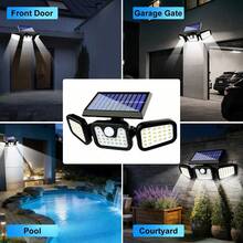 Solar Outdoor Lights 3 Packs Solar Sensor Light IP65 Waterproof 3000 Lumens High Brightness 74 LED Beads 270 Degree Wide Angle Lighting Coverage 3 Lighting Modes Motion Sensor Dusk To Dawn Auto On Off  Garden Yard Street Garage Patio Porch Pathway Security Decoration Outdoor Home Lighting Homeowners Gardeners Property Managers Security Conscious Users Built-In 700mAh Battery - 3頭壁燈 3件套 - 查看 9