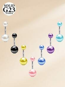 CIZME 14G 短款肚臍環 短棒鈦合金肚臍穿刺飾品 女款，6mm 8mm 10mm 12mm 肚臍穿刺配件 - 彩色 - 查看 4