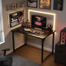 32 Inch Small Computer Desk Home Office, Modern Simple Style Gaming Desk, Sturdy Writing Table Small Spaces, Black - Đen - Xem 9