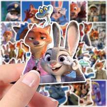 92pcs/Set Nick & Judy Cartoon Waterproof Vinyl Stickers, Cute Animal Fox And Rabbit Decals For Water Bottles, Laptop, Luggage, Scrapbooking - Multicolor - View 1