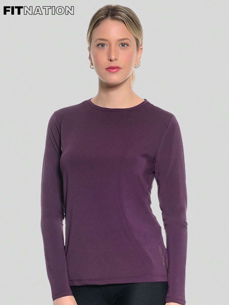 Women Sports Tees & Tanks - Burgundy - View 1