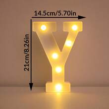 1件 21cm 家居裝飾 LED 發光字母燈，婚禮求婚生日派對裝飾字母數字燈，女孩房裝飾燈，室內裝飾 - 白色 - 查看 32