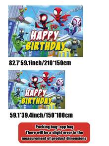 Marvel Spider-Man Theme Party Banner, 1PC, 210*150/150*100cm Cartoon Superhero Avengers Photo Background Decor, Large Glitter Birthday Decorations For Kids Celebration Wedding Birthday Party Supplies - Multicolor - View 11