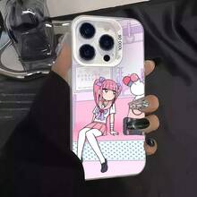 Funda de teléfono rosa estilo cómic con diseño de C-chan (para Phone12, 11, 13, 14, 15, 16, 17Max, Pro, Plus, Mn) cubierta protectora de color MD 17air - 8 - Ver 12