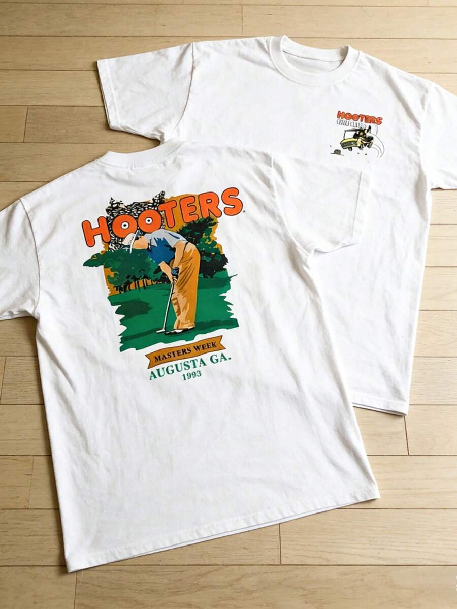 Retro Unisex T-Shirt, Golf Cart Pattern, Men's And Women's Summer Casual Cotton T-Shirt, Men's Short-Sleeved Top, Outdoor Sports Style Men's T-Shirt - trắng - Xem 1