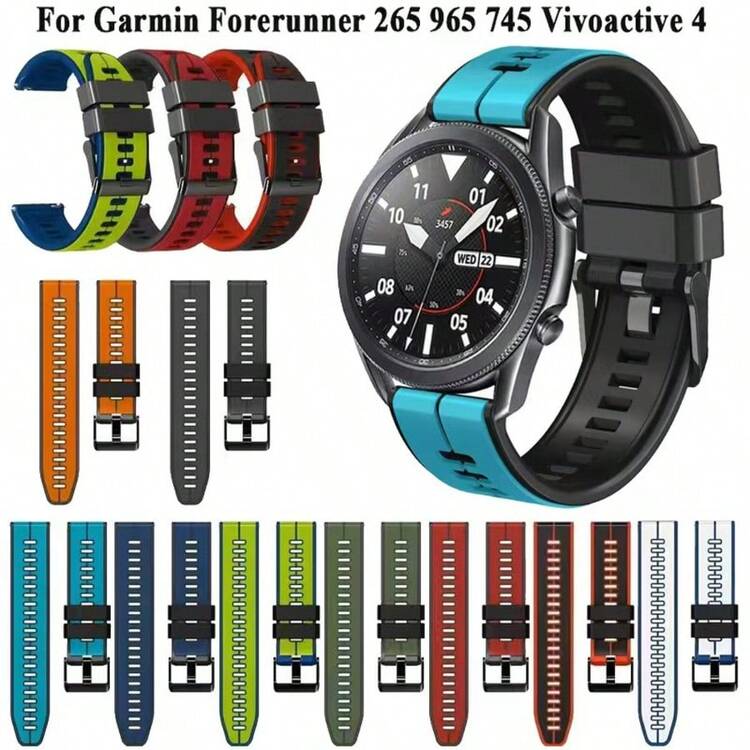 22毫米高品质硅胶运动智能手表表带，适用于 GT5 Pro/GT5/GT4/GT3 Pro。柔软透气的表带也兼容Forerunner 745/255/265、Venu 2/3、GTR 4/3 Pro、 S3/A2、Honor GS3。理想的礼品之选。 - 22MM - 查看 12