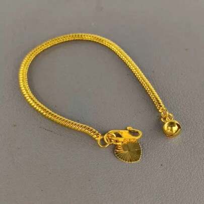 1 件 925 纯银镀 18K 金手链，适合女性，时尚饰品，生日礼物首饰。