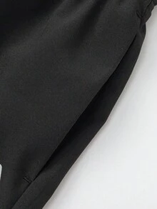 Balabala 兒童輕量夏季運動短褲，彈性腰帶，透氣面料，適合男孩女孩活動與玩耍 - 黑色 - 查看 5
