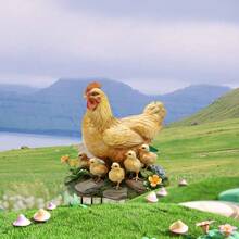 1pc Cute Hen & Chicks Yard Stake, 2D Flat Yellow Chicken Family Garden Decor, Waterproof Farm Animal Lawn Ornament, Suitable For Spring Patio, Balcony & Flower Bed, Ideal Gift For Bird Lovers - A - View 4