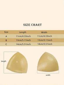 1 Pair Of Double-Sided Adhesive Bra Pads To Make Your Bra Look Bigger And Firmer, Lightweight Pads, Push Up Your Breasts, Waterproof Adhesive Breast Pads, Can Be Worn Inside Swimsuits, Hot Spring Suits, Wedding Dresses, Vests And Camisole - Màu be - Xem 4