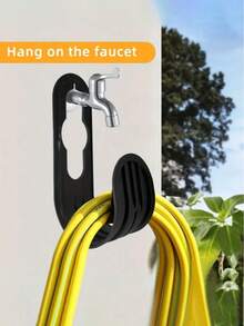 3pcs Wall Mounted Garden Hose Rack, Suitable For Garden Tools And Faucet Hooks, Easy Installation Space-Saving Wall Mount Design, Suitable For Garden And Yard - Hose Support - View 5