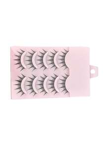 5 Pairs Of Comic-Style Pointed Cat-Eye False Eyelashes, Natural Makeup Anime False Eyelashes, Single-Fine Korean-Style Makeup False Eyelashes, Thick And Exaggerated Japanese Cosplay False Eyelash Extensions - Multicolor - View 13