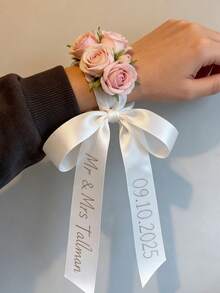 Panglici personalizate, Panglici personalizate pentru pahare de vin de nuntă, Panglici personalizate pentru șervețele, Accesorii decorative pentru masă, Cartonașe pentru loc, Decorațiuni de Crăciun personalizabile, Cadouri de Ziua Recunoștinței, Cadouri de Anul Nou, Decorațiuni pentru petreceri, Decorațiuni pentru nunți - Multicolor - Vizualizare 2