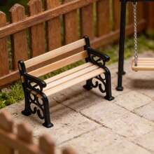 Miniature Park Bench Model, Pocket Garden Accessory, Miniature Yard Scene Prop Model, Exquisite Craft - Multicolor - View 6