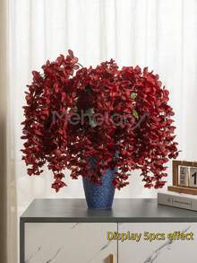 MEHELANY 1 vòng hoa tử đằng nhân tạo 113cm, màu đỏ rượu vang, làm bằng lụa, thích hợp trang trí nhà cửa, đám cưới, tiệc mùa thu, bình hoa đặt sàn, ban công, cổng cưới, cửa sổ phòng khách trong nhà, trang trí tường, trang trí treo ngoài vườn (vải lụa) - Màu Đỏ Sâu - Xem 5