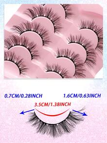 ENCHUW 5 Cặp Mi Giả Tự Nhiên, Mềm Mại, Cong, Có Dải Mềm, Mi Giả Mỏng, Mi Dày 3D, Mi Dán - Mi tự nhiên - Xem 2