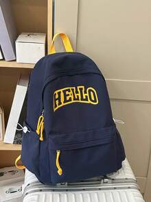 Minimalist Casual Backpack, Large Capacity Multi-Pocket Student Backpack For Middle & High School - Multicolor - View 1