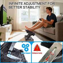 Foot Rest Under Desk At Work,Height Adjustable Angle Ergonomic Foldable Footrest Office, Gaming,Computer, Removable Pad Desk Foot Stool With Massage Beads,All-Season(Brown) - Black - View 4