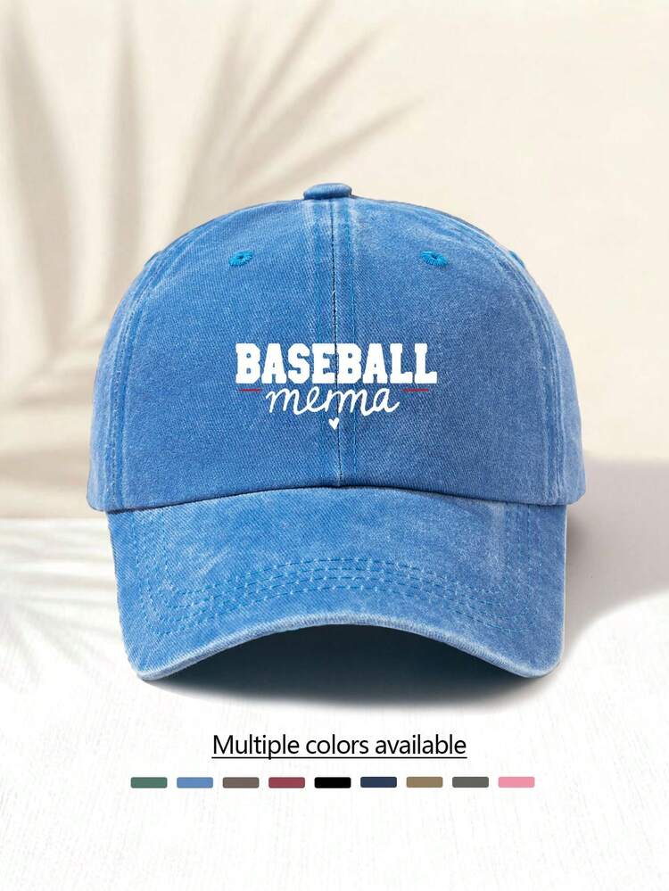 1顶水洗棒球帽，印有“BASEBALL”字母，复古美式简约休闲百搭时尚，高品质装饰配饰，适合所有季节，男女皆宜，户外活动必备时尚单品 - 水洗帽 - 查看 16