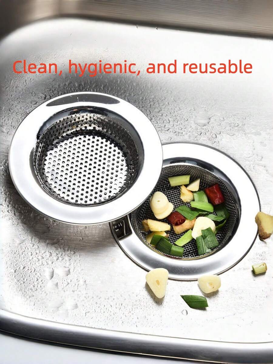 1pc Stainless Steel Sink Strainer, Kitchen Sink Drain Filter, Bathroom Floor Drain Cover