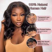 Uveous Bob Wig Human Hair 100% 13x6 HD Transparent Lace Frontal Wigs Brazilian 13x4 Transparent Lace Front Wigs For Women Natural Short Bob Wigs - Natural Black - 查看 4