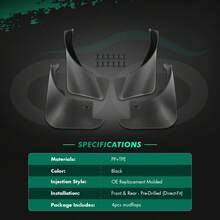 GCCSJ Mudguards, Mud Flaps,SCITOO Mud Flaps Splash Guards Suitable For 1.3L 1.5L 2005-2011 4PCSMade Of PVC, Waterproof, Sandproof, Wear-Resistant, And Scratch-Resistant. Easy To Install. Automotive Parts. - 4PCS - View 2