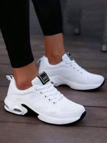 Lightweight Women Running Shoes With Memory Foam Comfortable Sneakers For Walkingand Gym Training - 白色 - 查看 3
