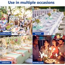 150 Pieces Spandex Stretch Chair Sashes Bows Elastic Chair Cover Bands Ties With Slider Wedding Party Reception Events Universal Ceremony Banquet Decorations (Gold) - Blue - View 6