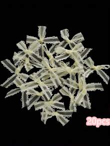 20pcs Lace Ribbon Bows, Sweet And Cute Style, Suitable For DIY Decoration, Gift Box Packaging, Hair Accessories, Clothing Decorations, Lingerie Accessories, DIY Hair Clips - View 15