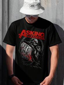 Asking Alexandria Life Gone Wild Metalcore Band T-Shirt, 100% Cotton, Unisex, Men's/Women's/Plus Size Shirt, World Cup Blouse - màu đen - Xem 1