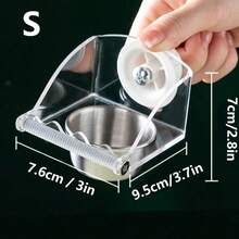 1pc Stainless Steel Random Color & Style Bird Feeder Container, Large Capacity Parrot Bird Feeding Dish & Tray Multifunctional Bird Supplies - Multicolor - View 3