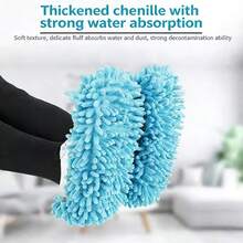 1 双雪尼尔拖鞋 - 可重复使用、可水洗的超细纤维鞋套，易于清洁且无尘 - 雪尼爾多功能 - 查看 3